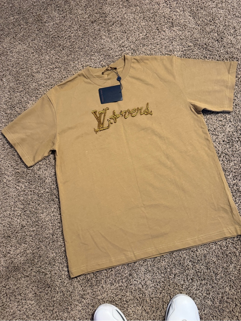 Louis Vuitton Tan Short Sleeve Logo Tee